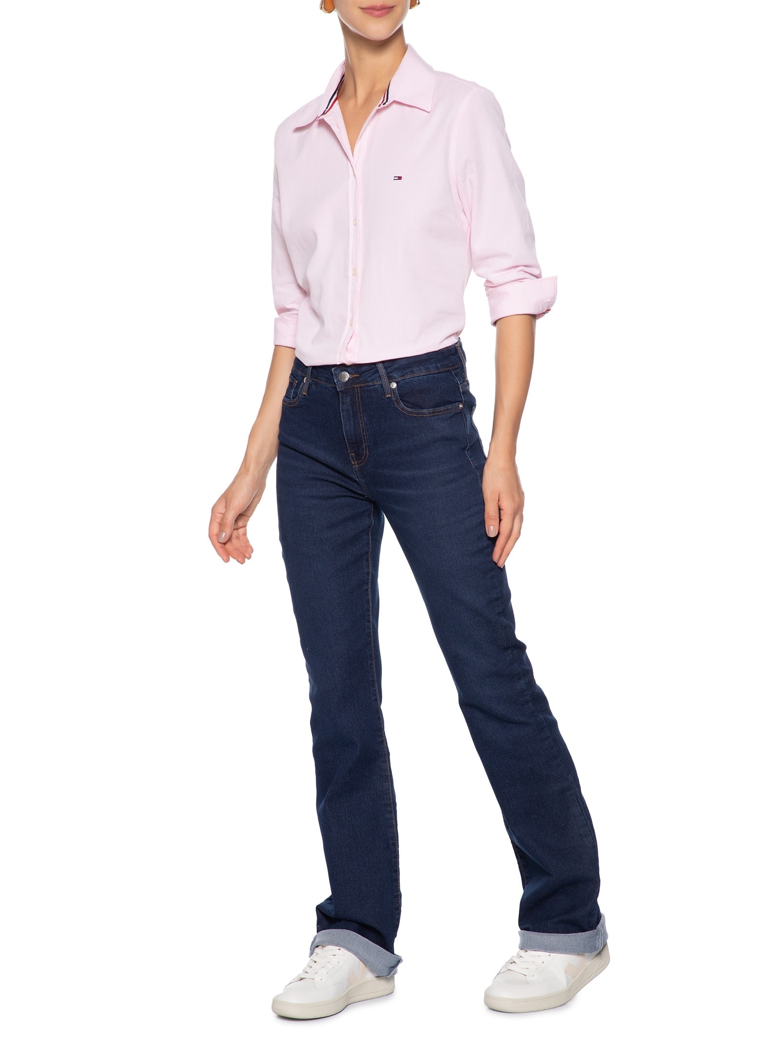  Calça Feminina Jeans Nos Bootcut RW Azul Tommy Hilfiger