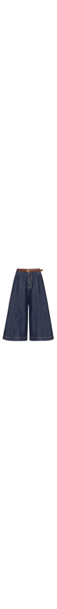 Calça Feminina Jeans Pantacourt Cintura Alta - Azul