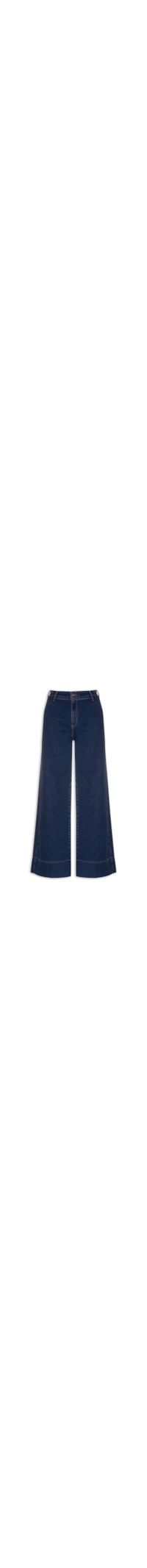 Calça Feminina Jeans Pantalona - Azul