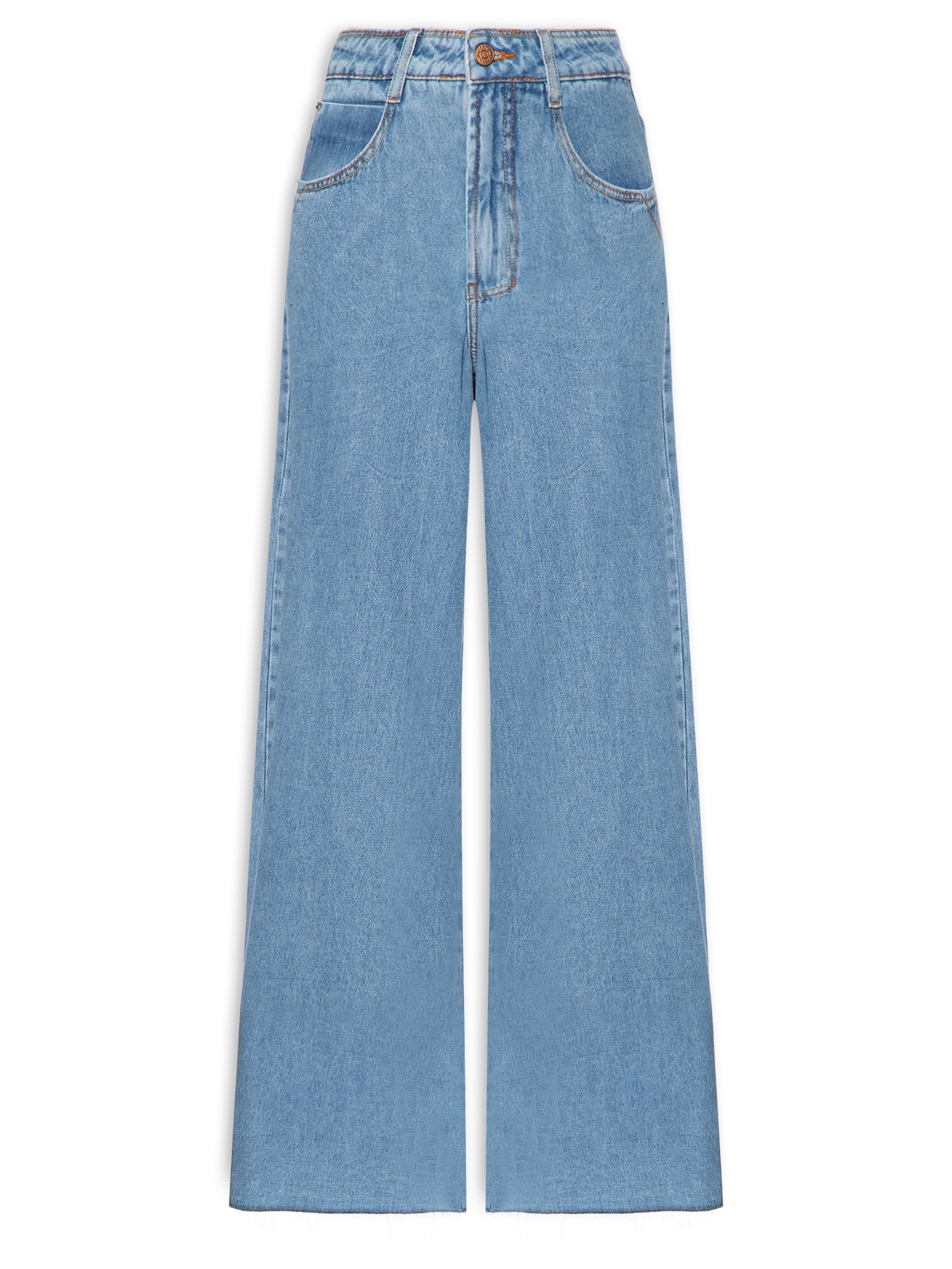 Calça Feminina Jeans Pantalona Azul Dress To