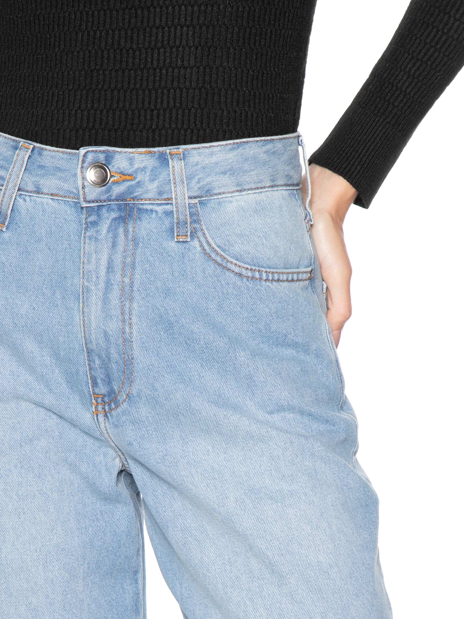 Calça Feminina Jeans Pantalona Azul Basiq