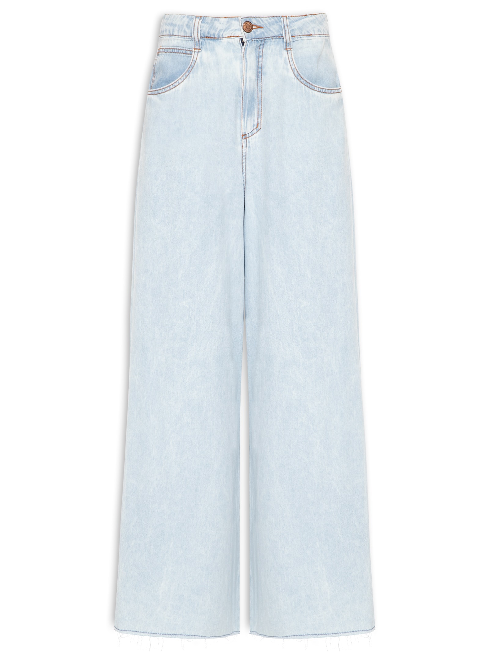 Calça Feminina Jeans Pantalona Baby Blue Azul Dress To