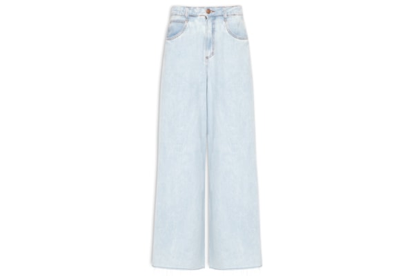 Calça Feminina Jeans Pantalona Baby Blue - Azul