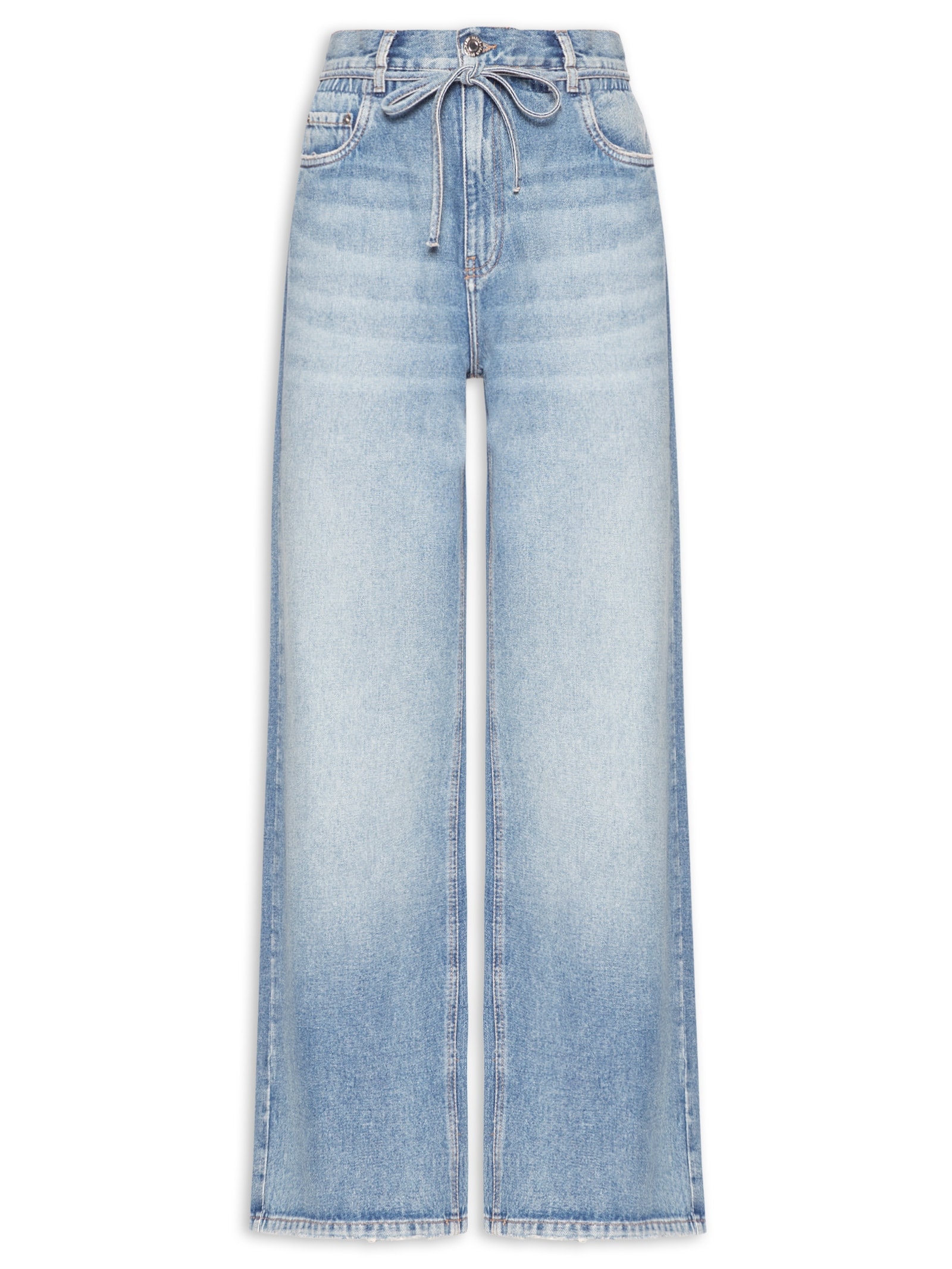 Calça Feminina Jeans Pantalona Com Elástido Azul Animale Jeans