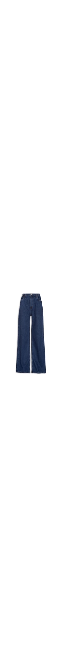 Calça Feminina Jeans Pantalona Com regulador No Cós - Azul