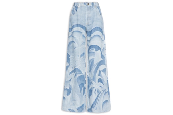 Calça Feminina Jeans Pantalona Laser Montanha - Azul