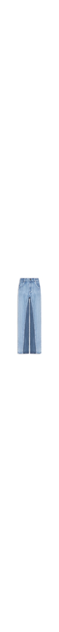 Calça Feminina Jeans Pantalona Nesga Interna Pact - Azul