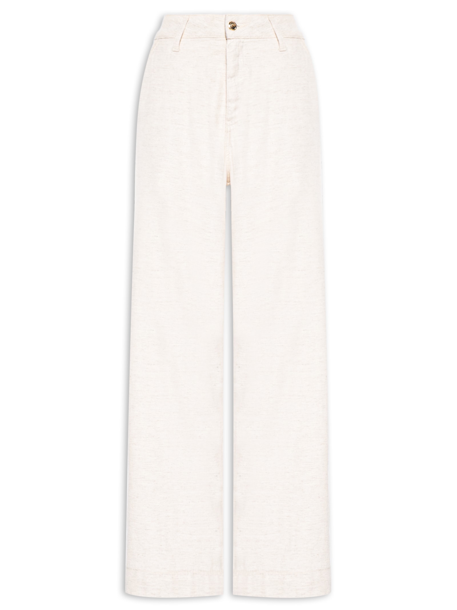 Calça Feminina Jeans Pantalona Off White Basiq
