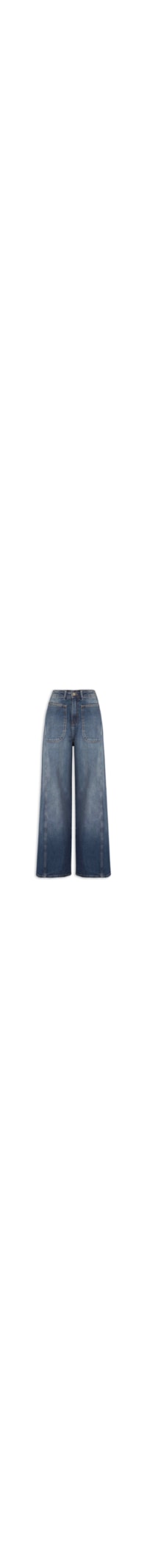 Calça Feminina Jeans Pantalona Premium - Azul