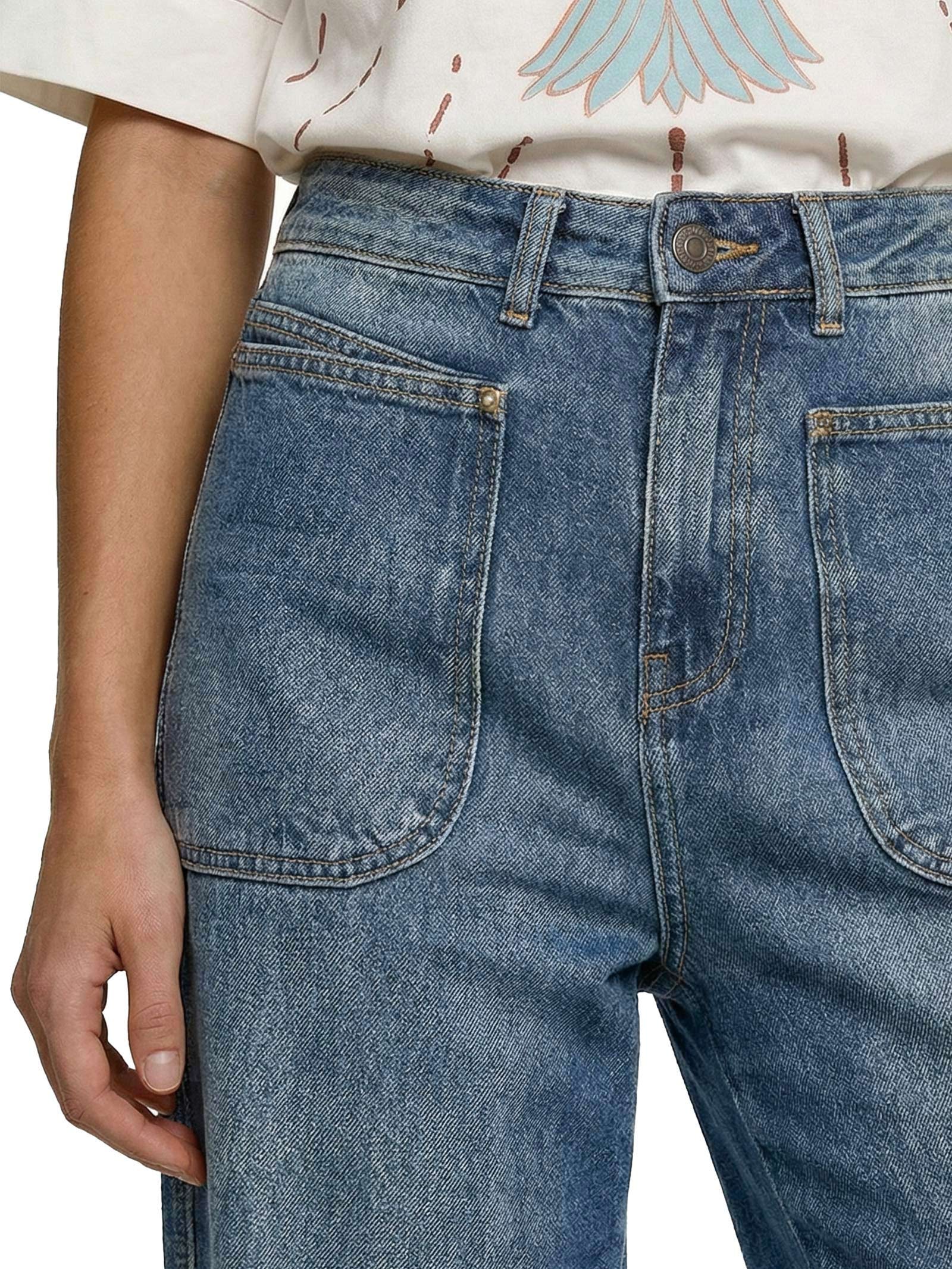 Calça Feminina Jeans Pantalona Premium Azul Cantão