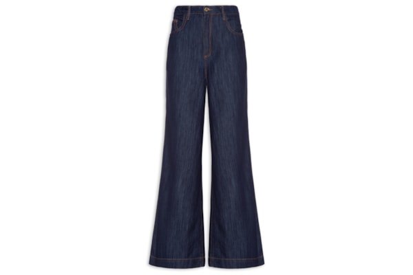 Calça Feminina Jeans Pantalona Super High - Azul