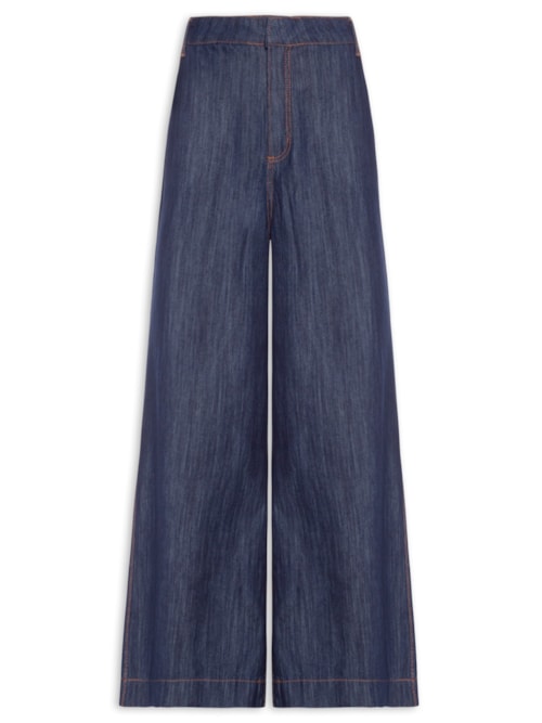 Calça Feminina Jeans Pantalona Super High – Azul