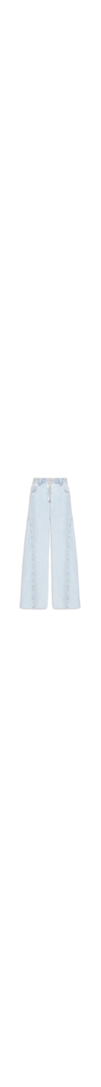 Calça Feminina Jeans Pantalona Zíper - Azul