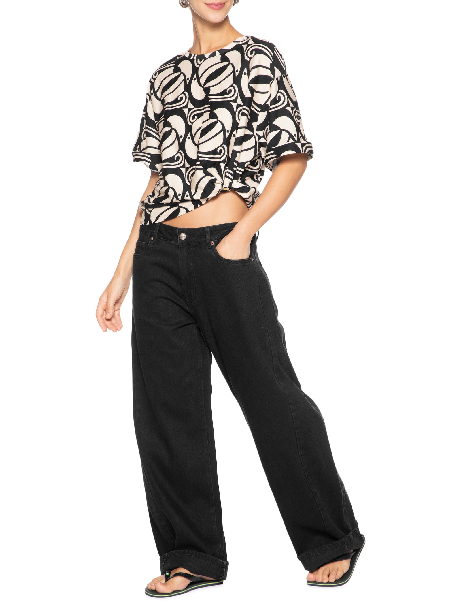 Calça Feminina Jeans Preto Farm