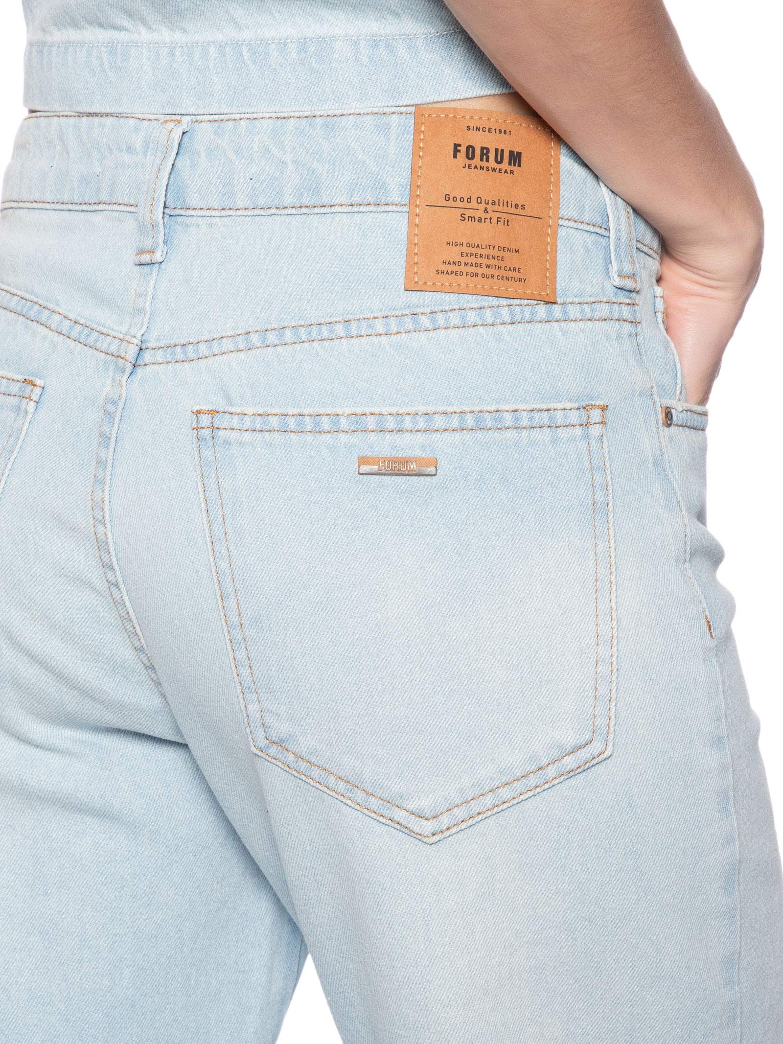 Calça Feminina Jeans Raquel Wide Leg Azul Forum