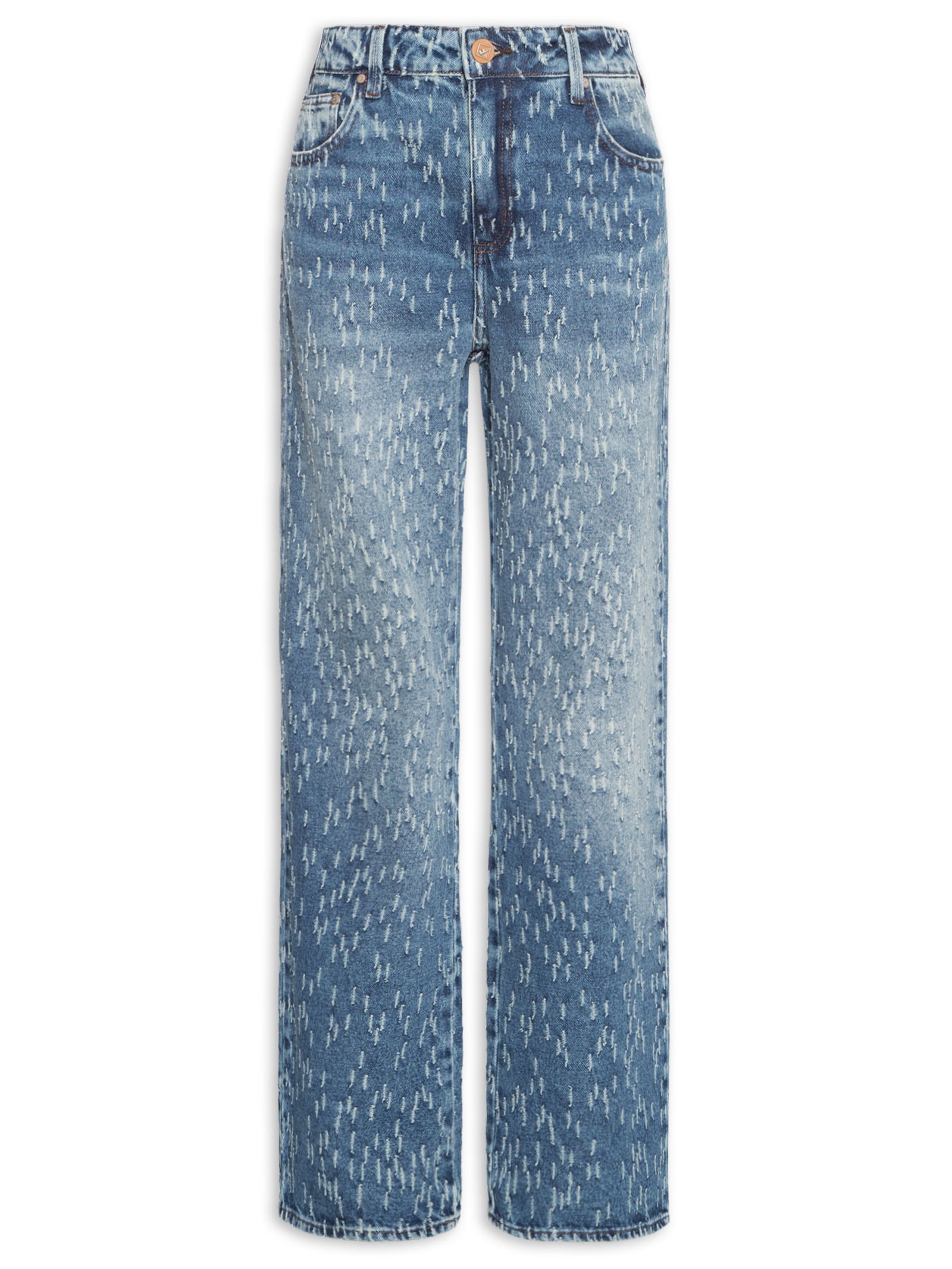 Animale - Calça Feminina Jeans Wide Leg Raw Denim - Azul