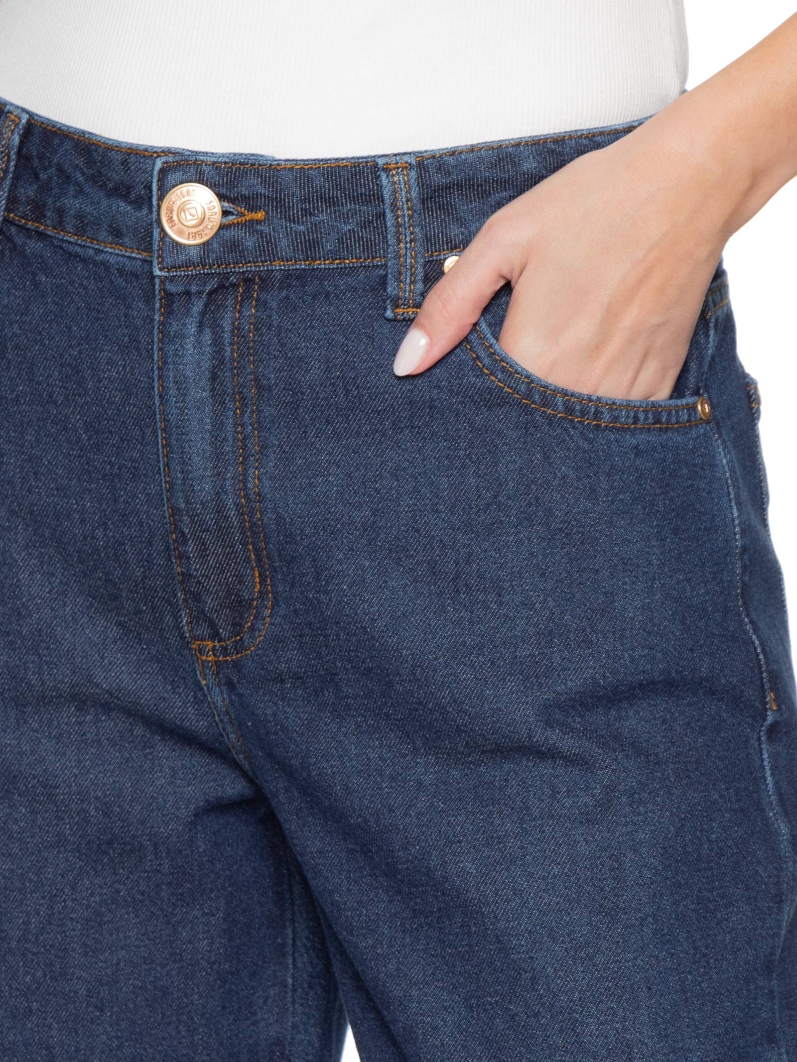 Calça Feminina Jeans Raquel Wide Leg Azul Forum