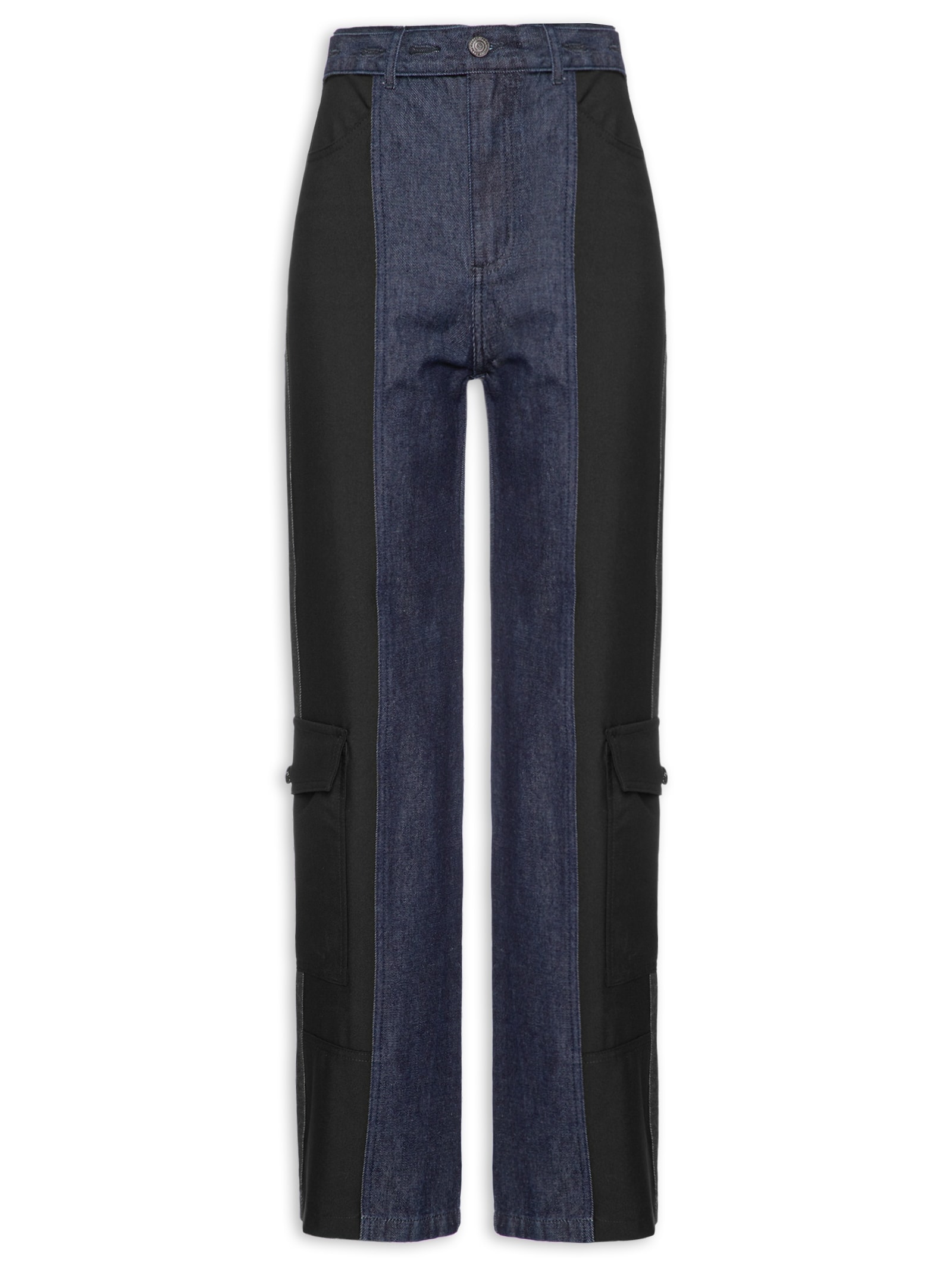  Calça Feminina Jeans Recortes Azul Colcci Jeans