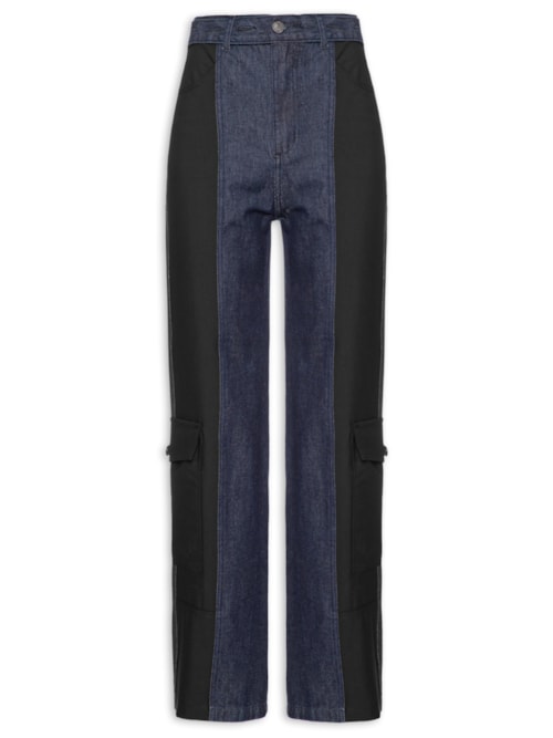 Calça Feminina Jeans Recortes – Azul