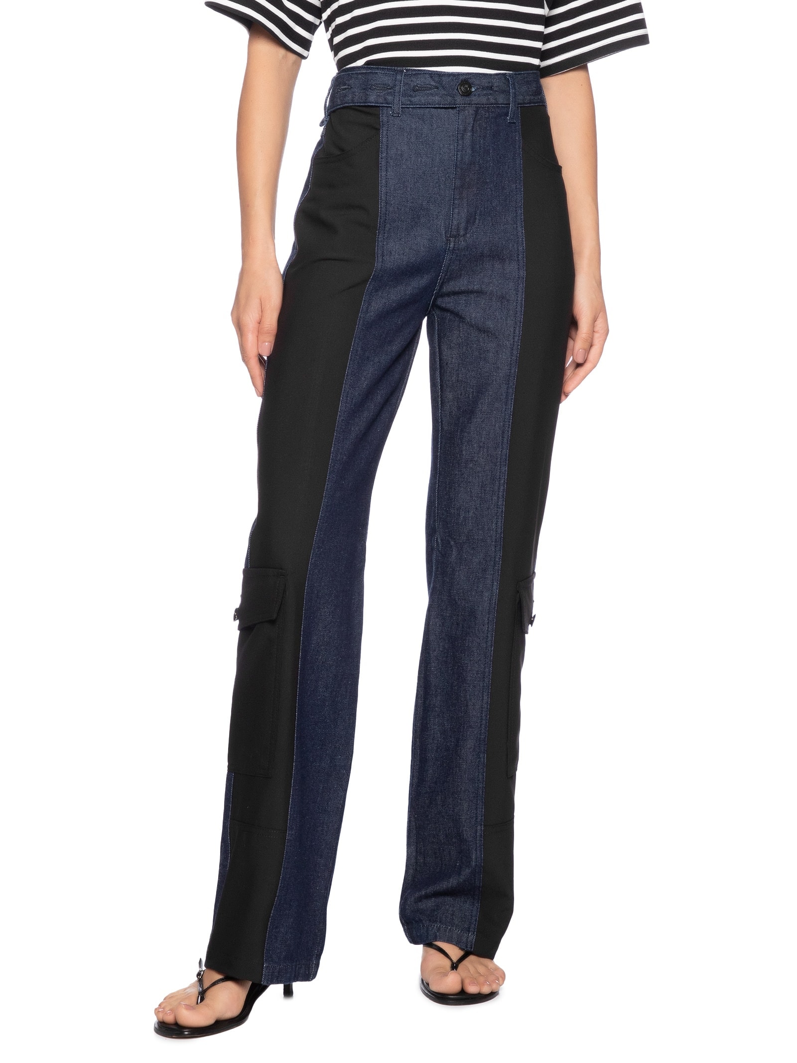  Calça Feminina Jeans Recortes Azul Colcci Jeans