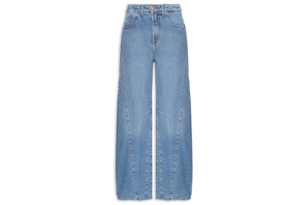 Calça Feminina Jeans Recortes - Azul