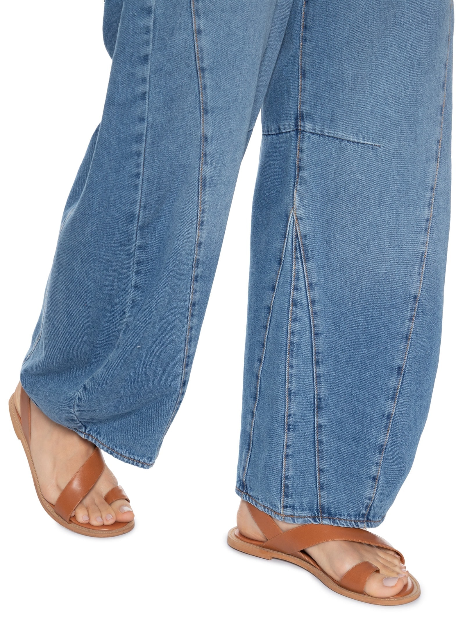 Calça Feminina Jeans Recortes Azul Dress To