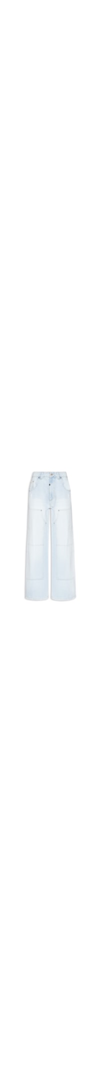 Calça Feminina Jeans Recortes Bolso Frente - Azul