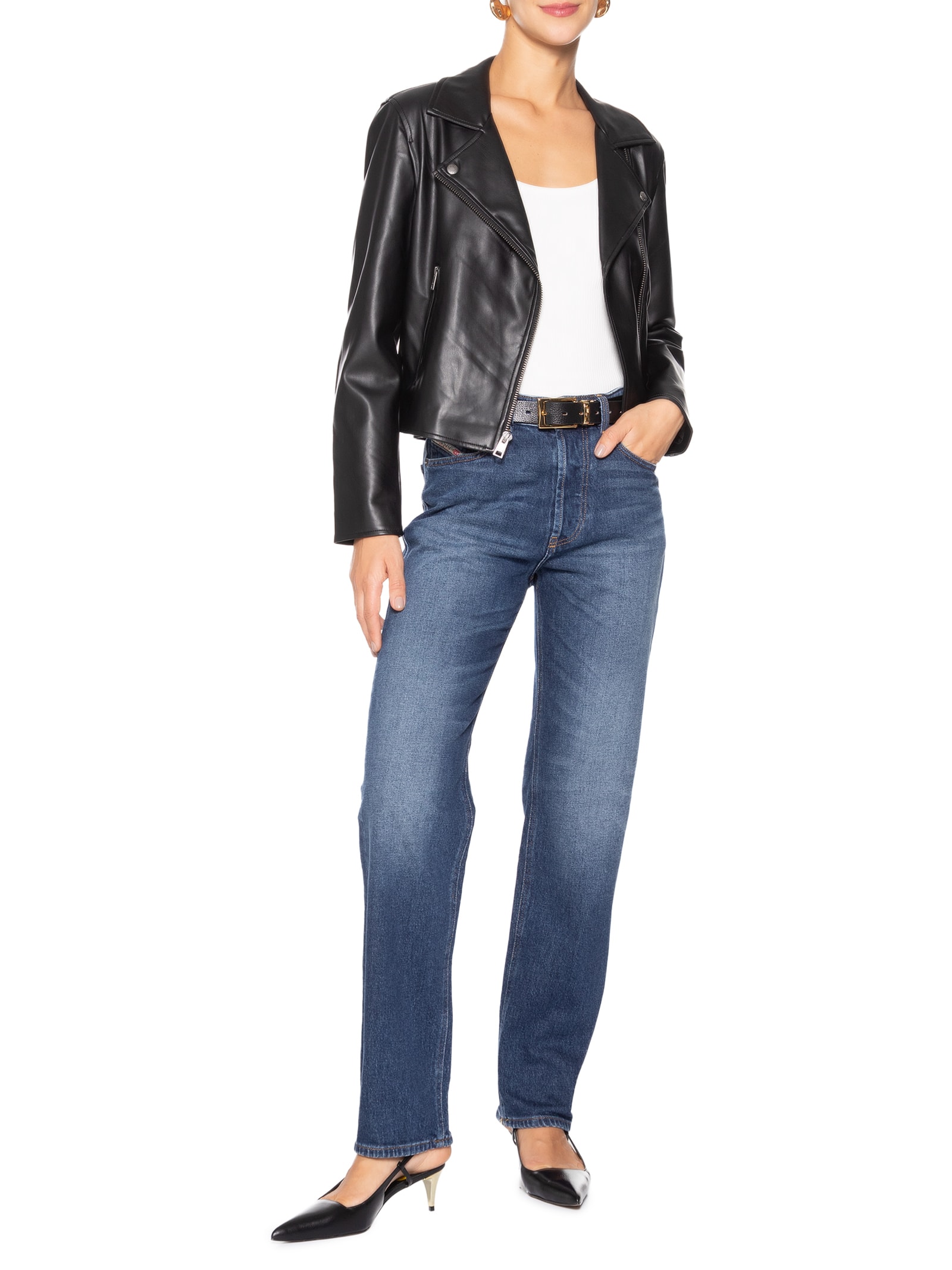 Calça Feminina Jeans Regular 1988 D-ark L.32 Trousers Azul Diesel