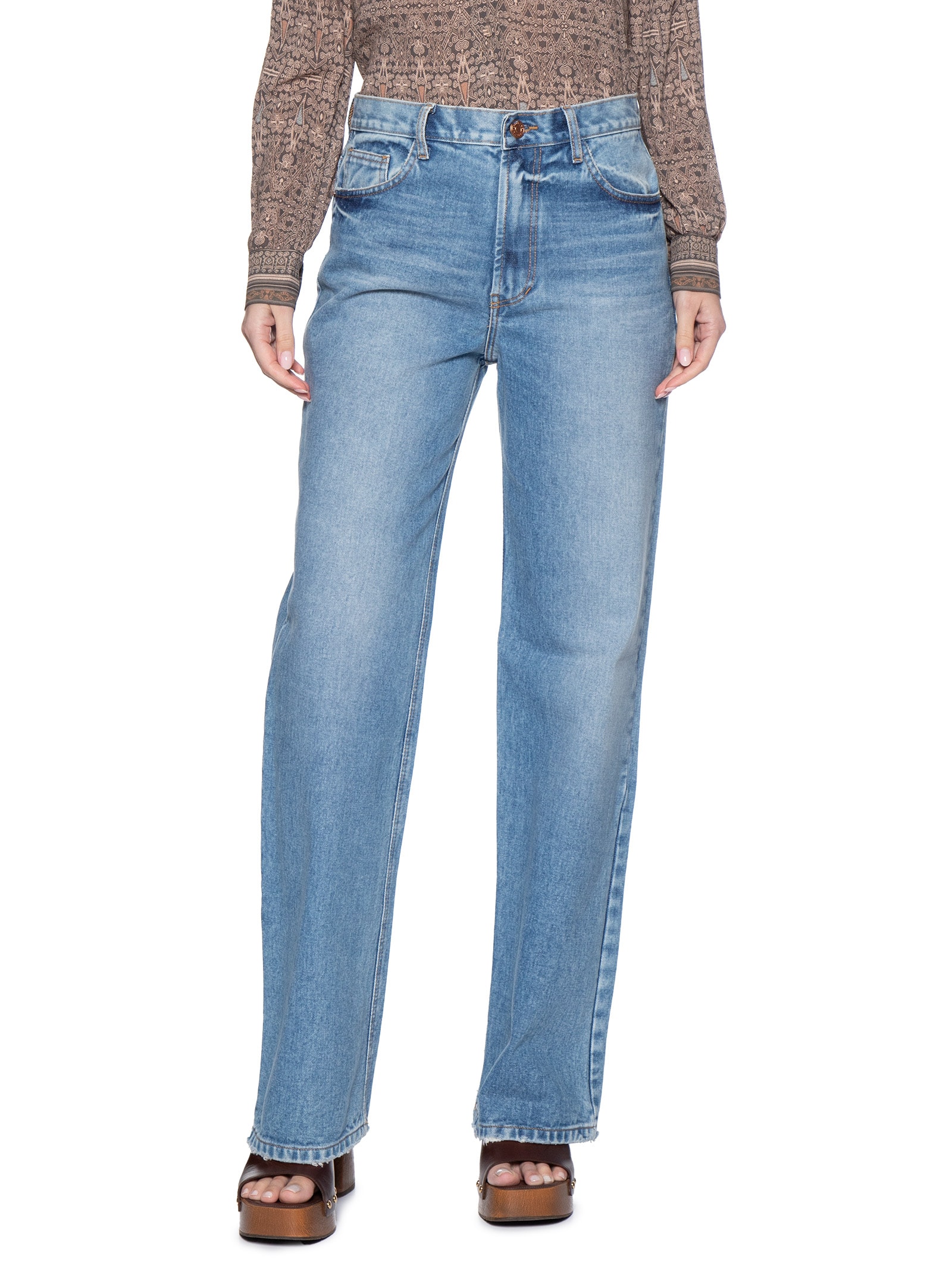 Calça Feminina Jeans Relaxed Azul Maria Filó