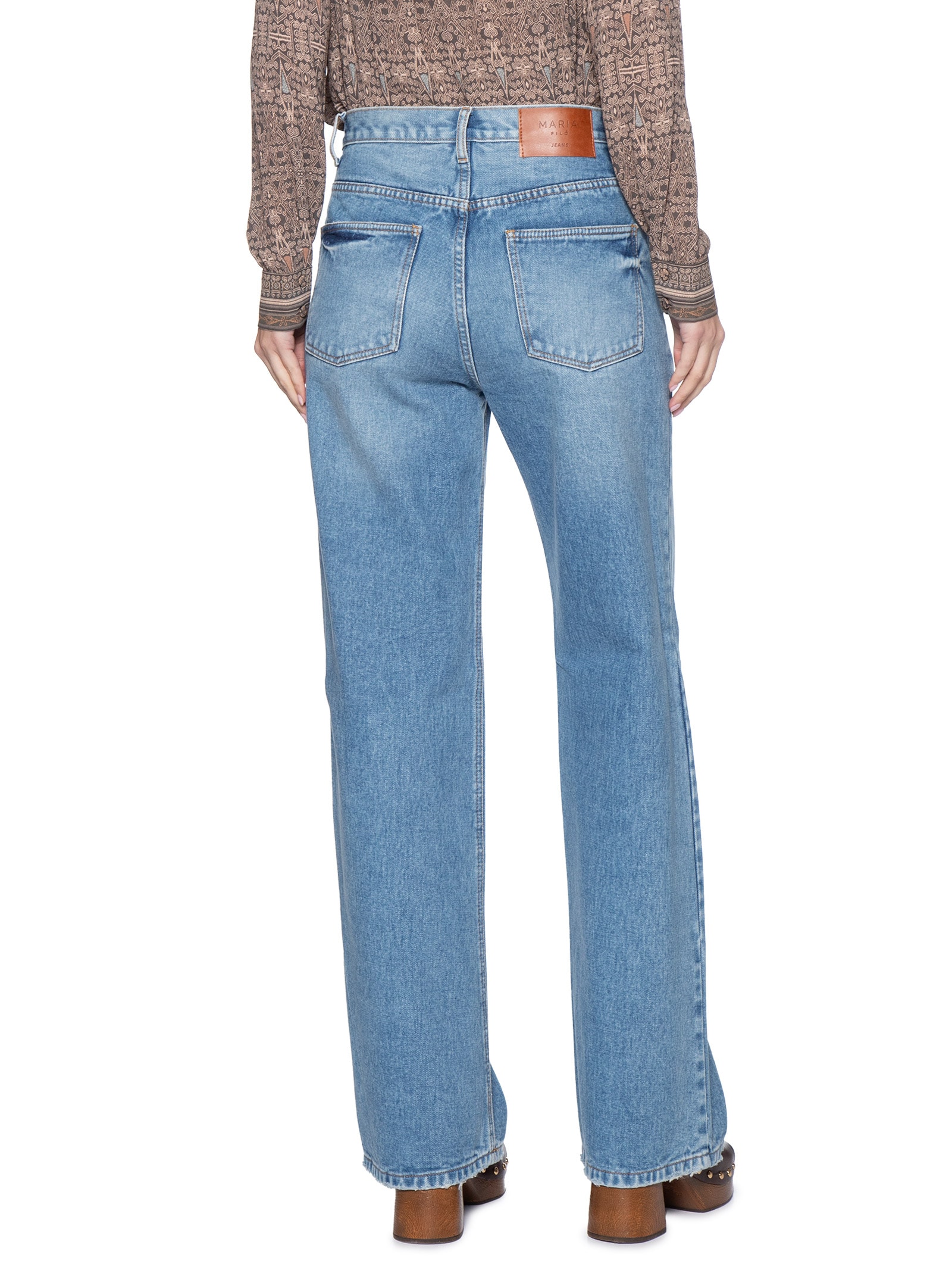 Calça Feminina Jeans Relaxed Azul Maria Filó