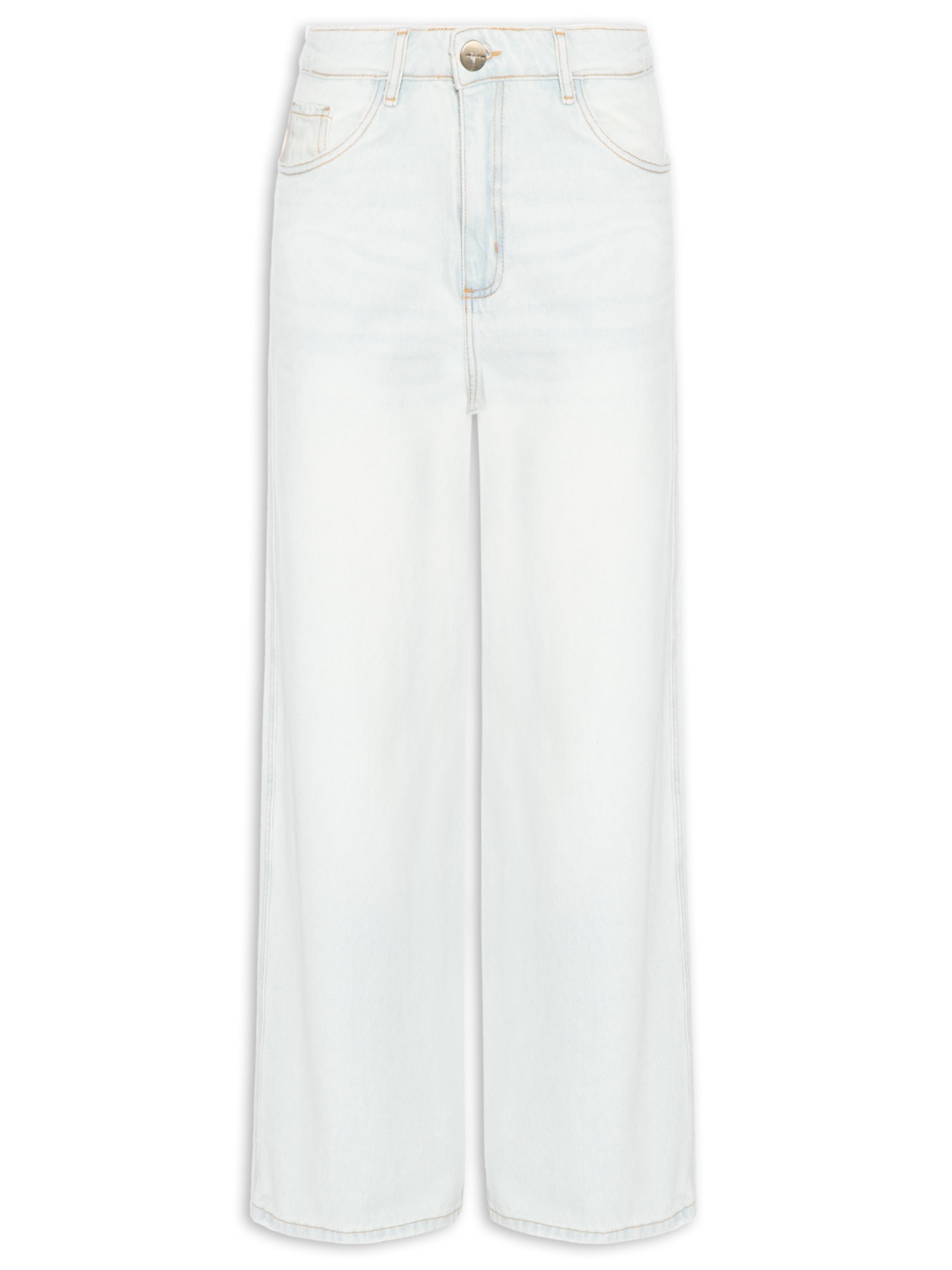 Calça Feminina Jeans Relaxed Cintura Média Azul Lança Perfume