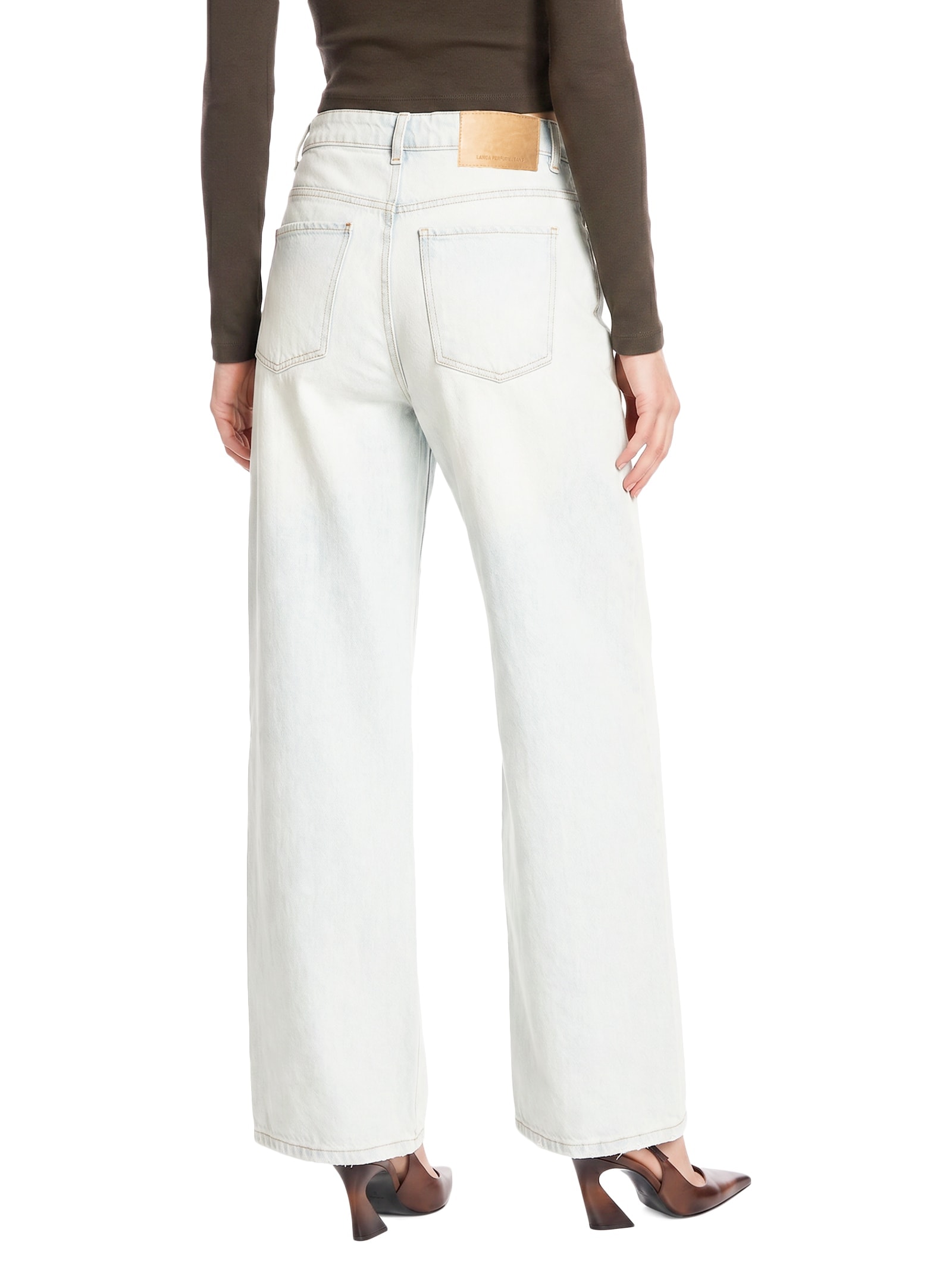 Calça Feminina Jeans Relaxed Cintura Média Azul Lança Perfume