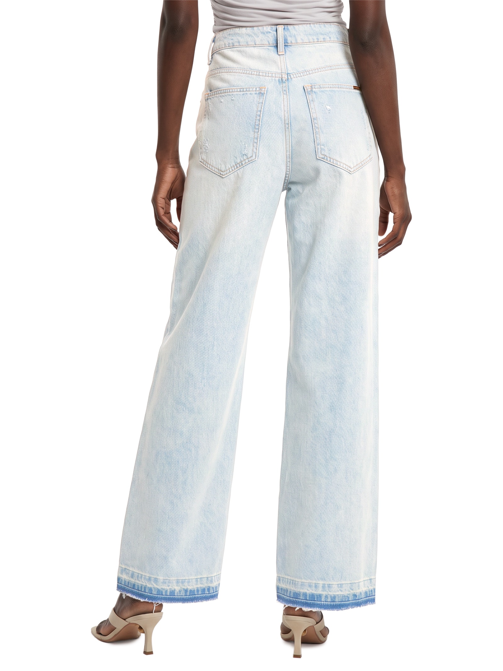 Calça Feminina Jeans Relaxed Cintura Média Azul Lança Perfume