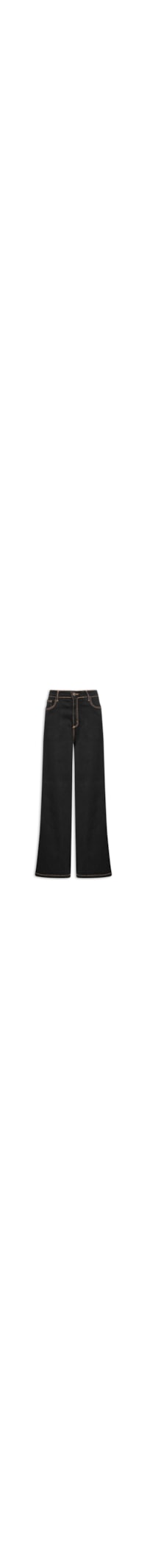 Calça Feminina Jeans Relaxed Cintura Média - Preto