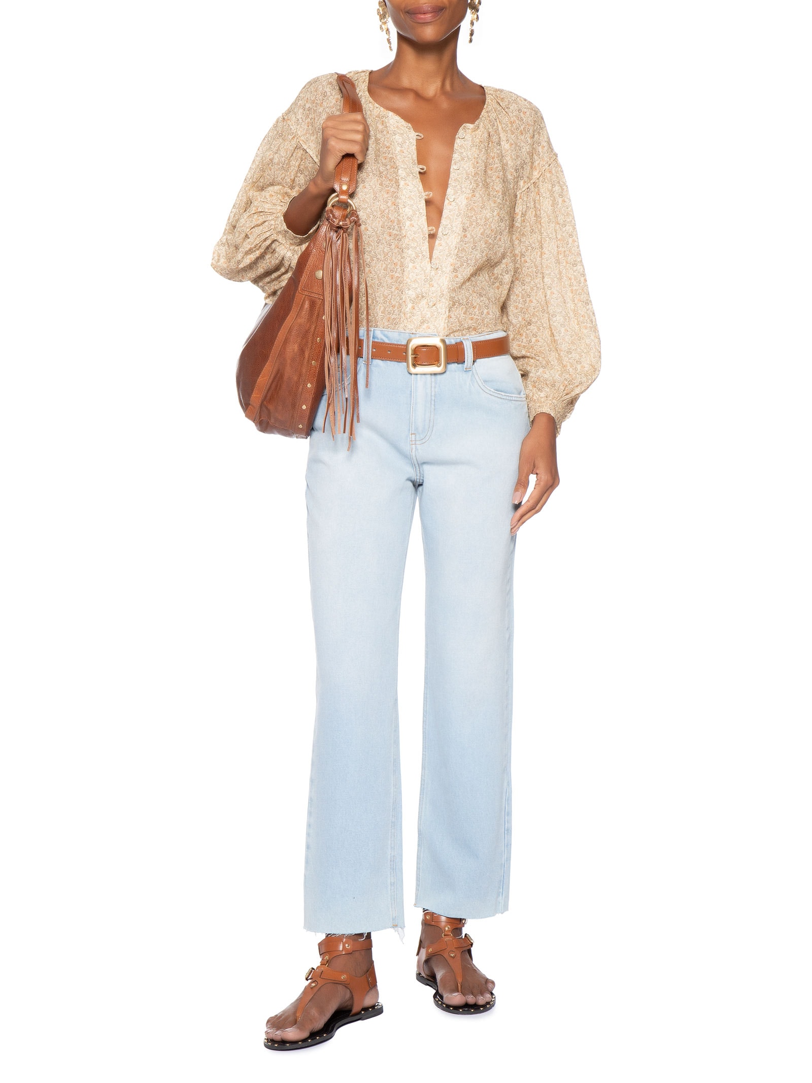 Calça Feminina Jeans Relaxed Used – Azul Maria Filó