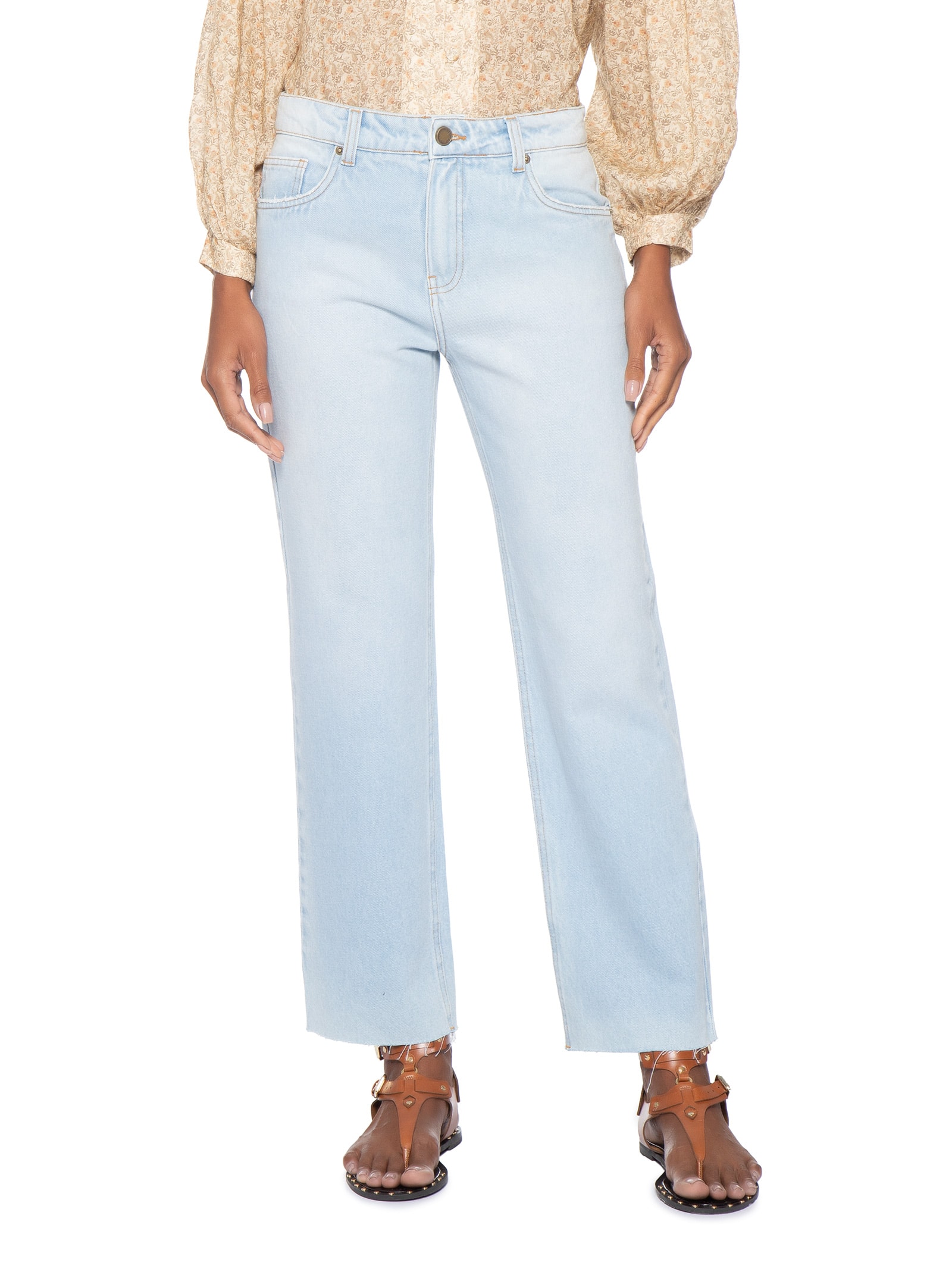 Calça Feminina Jeans Relaxed Used – Azul Maria Filó