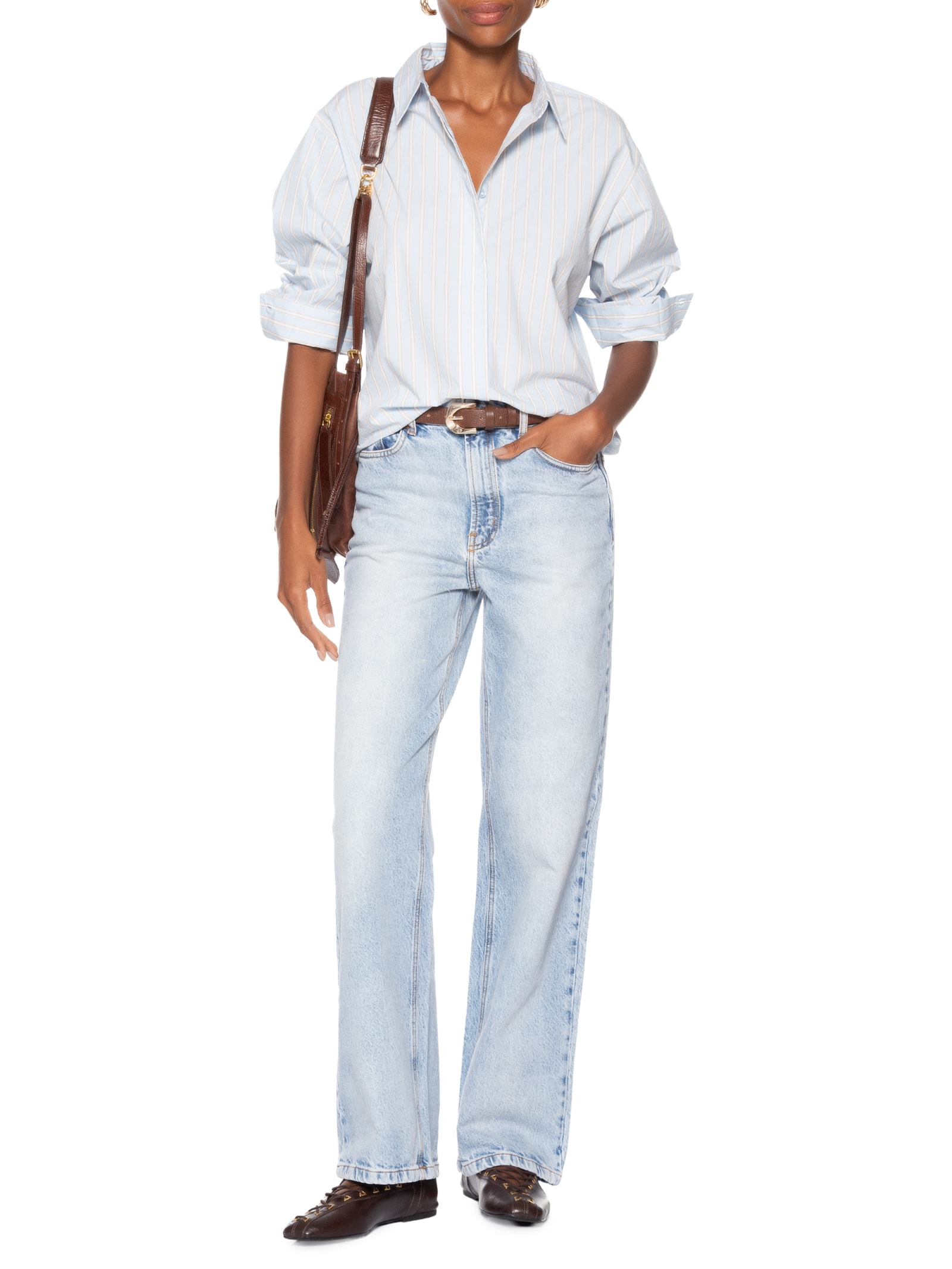 Calça Feminina Jeans Reta 70s Luque Azul Animale Jeans