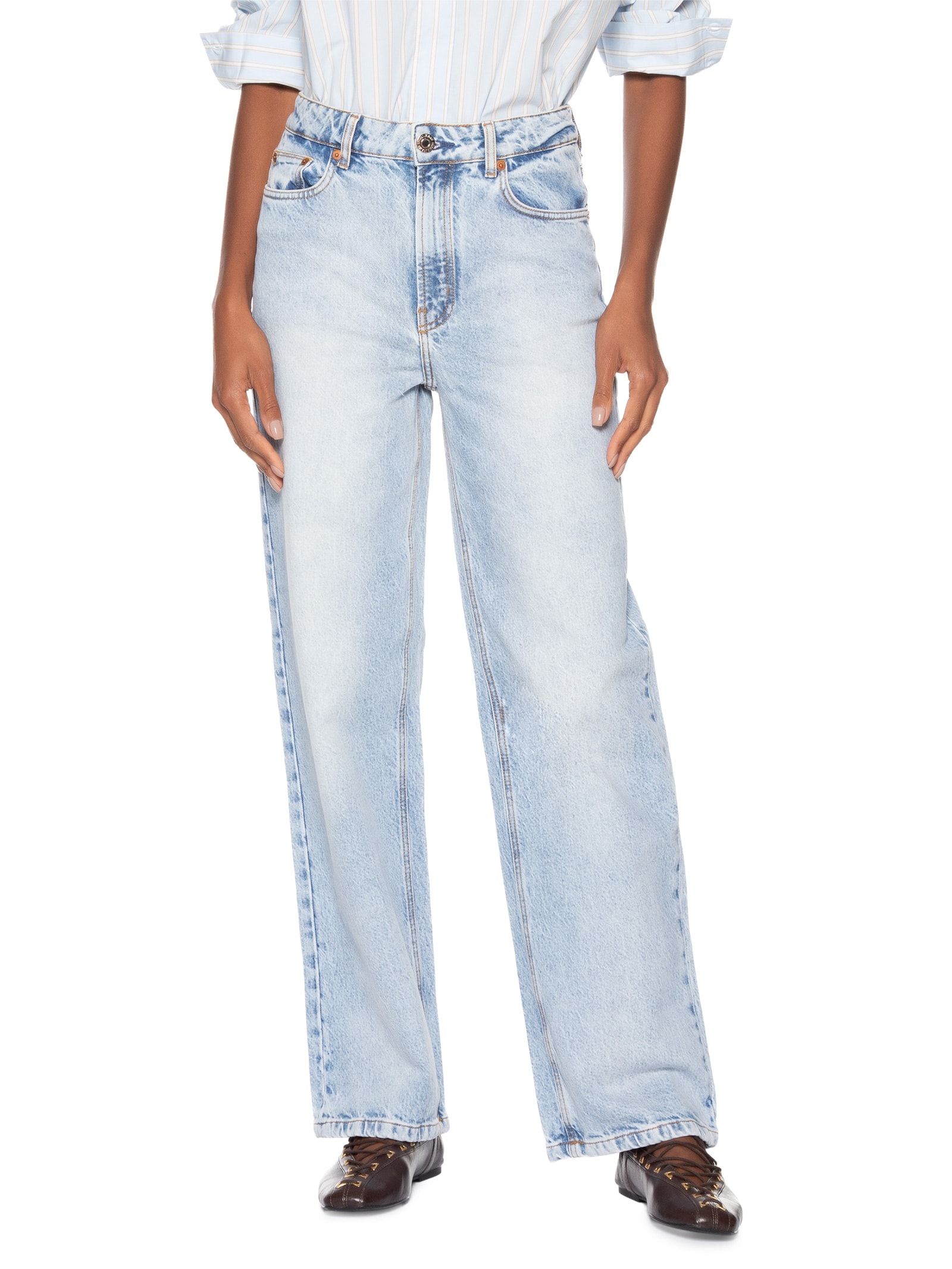 Calça Feminina Jeans Reta 70s Luque Azul Animale Jeans