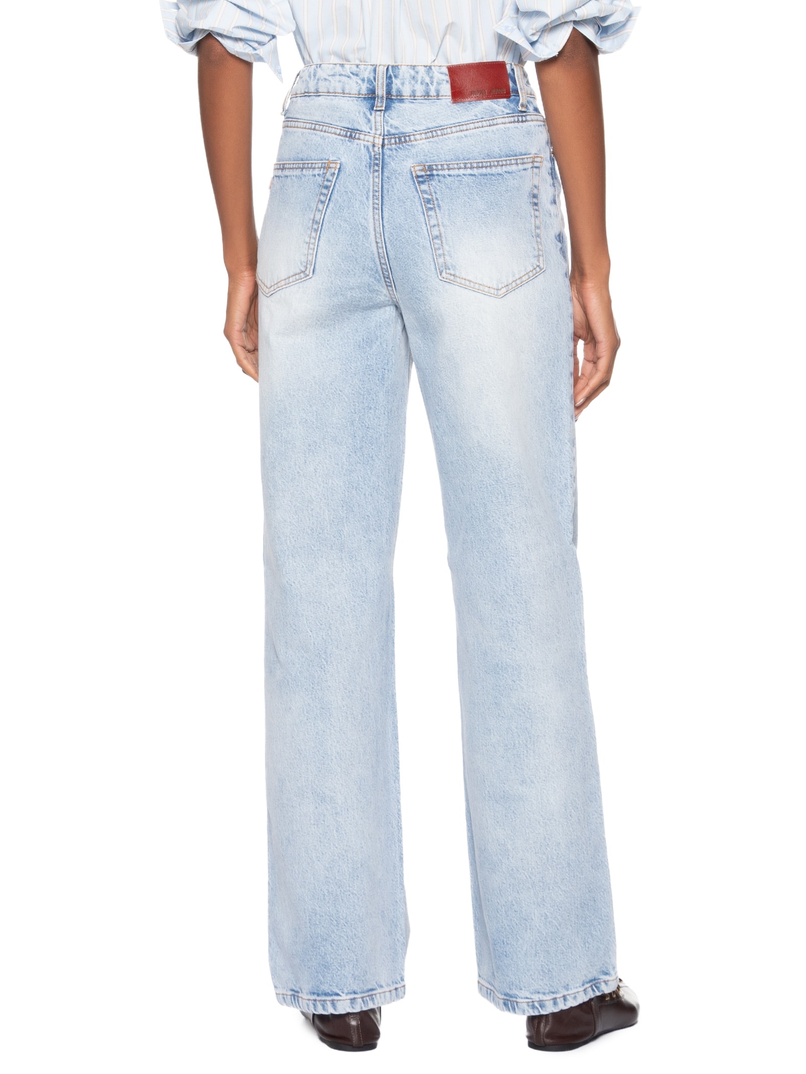 Calça Feminina Jeans Reta 70s Luque Azul Animale Jeans