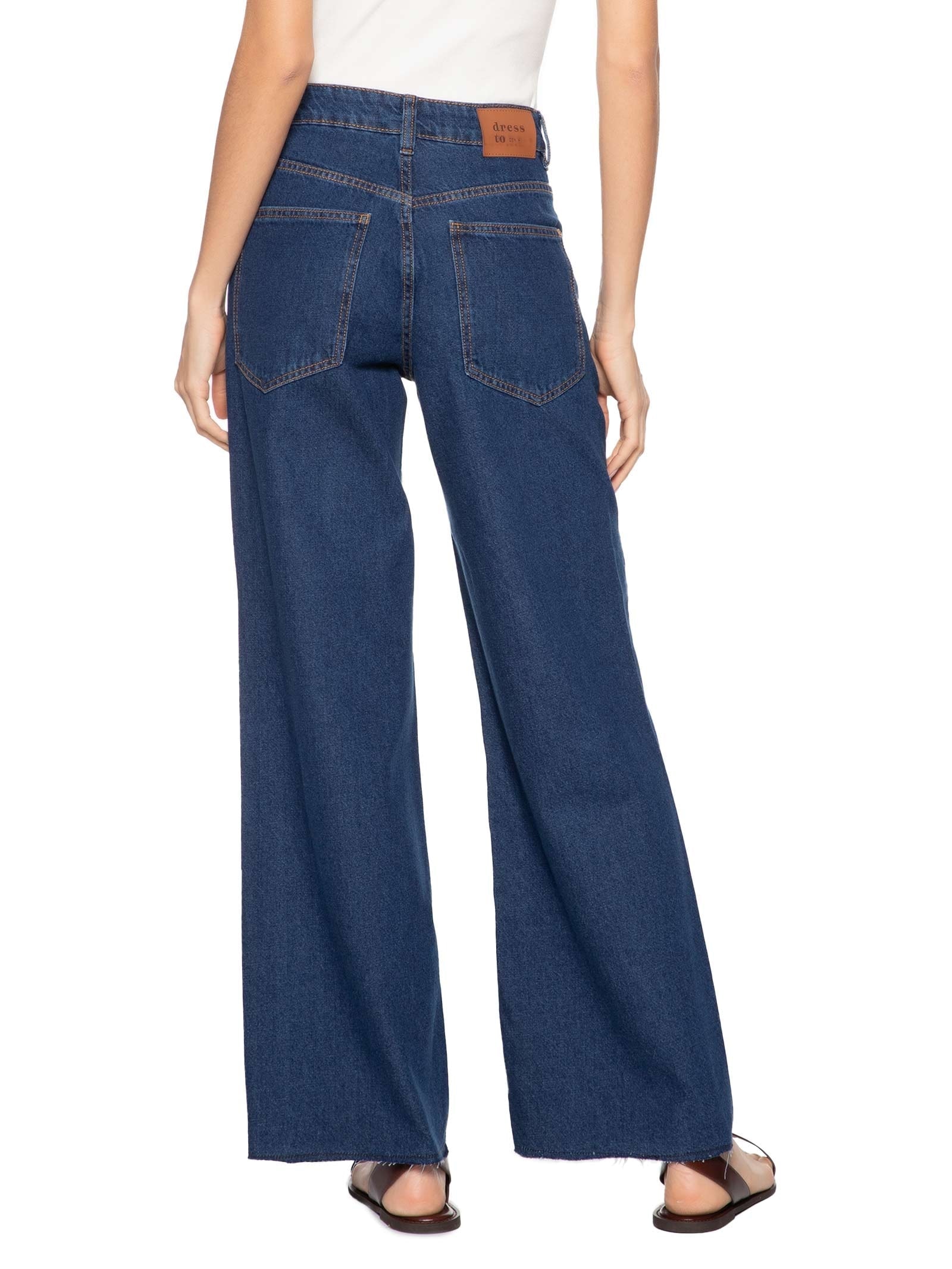 Calça Feminina Jeans Reta Azul Dress To