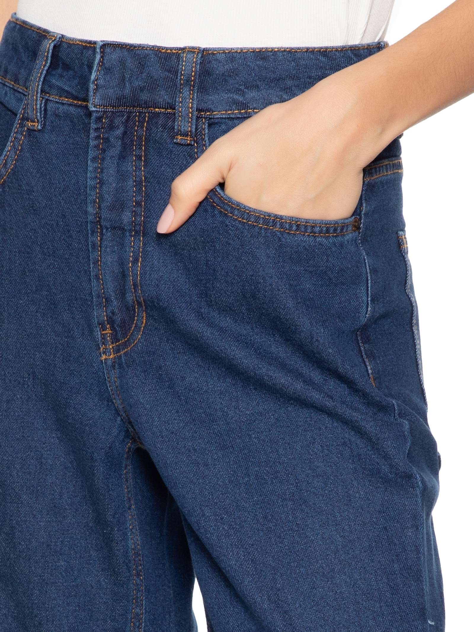 Calça Feminina Jeans Reta Azul Dress To