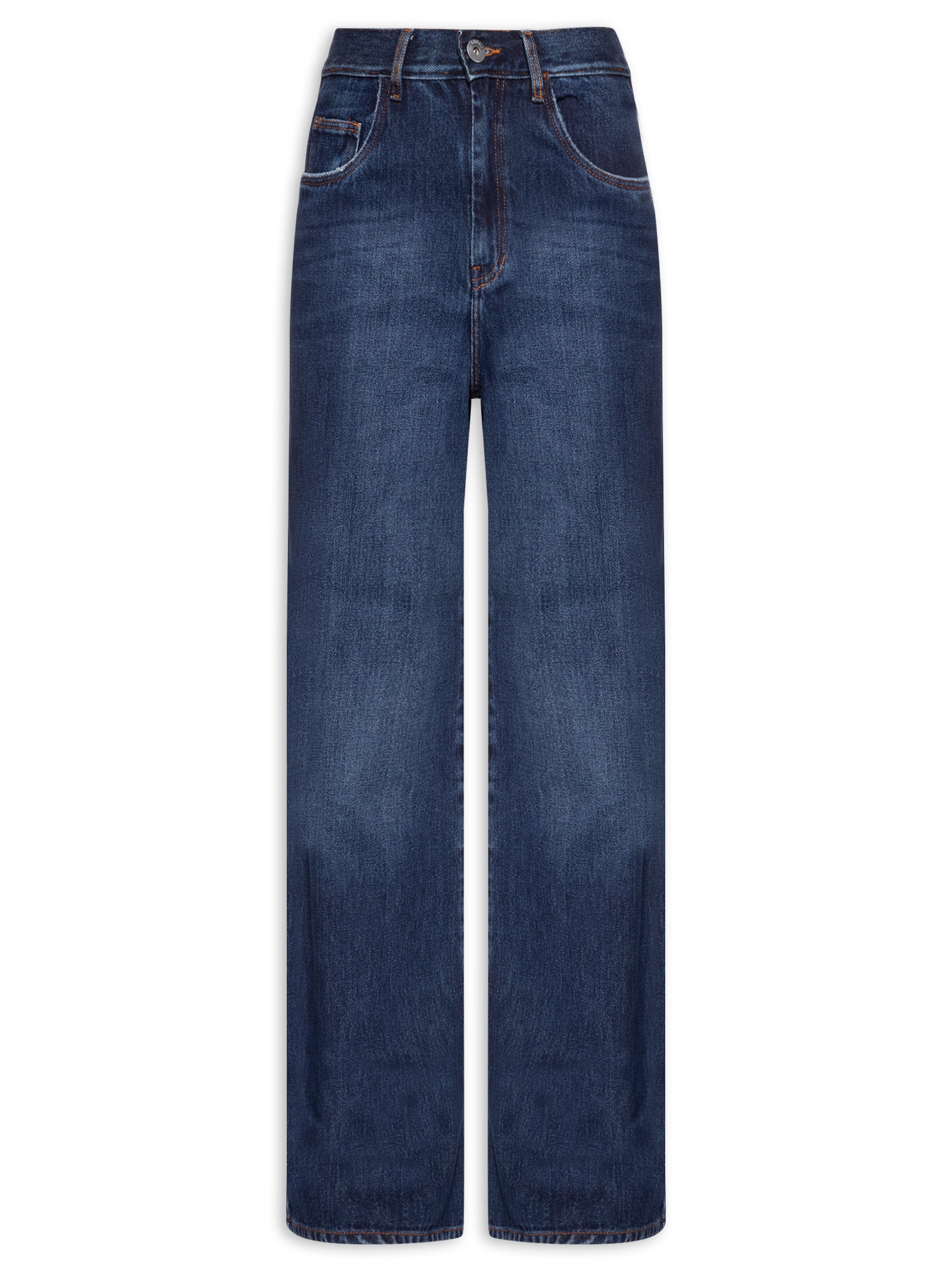 Calça Feminina Jeans Reta Básica Azul Animale