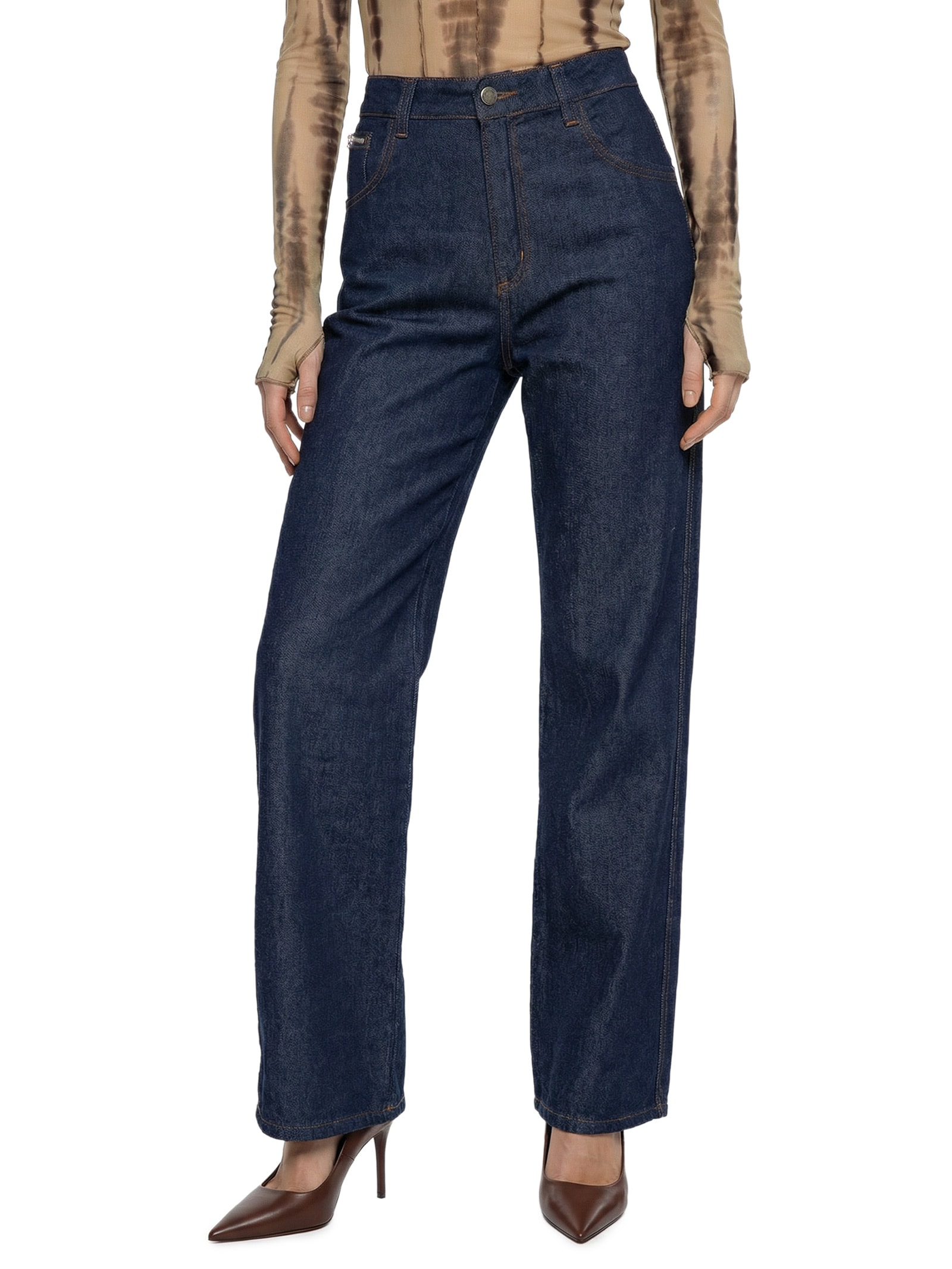 Calça Feminina Jeans Reta Cintura Média Azul My Favorite