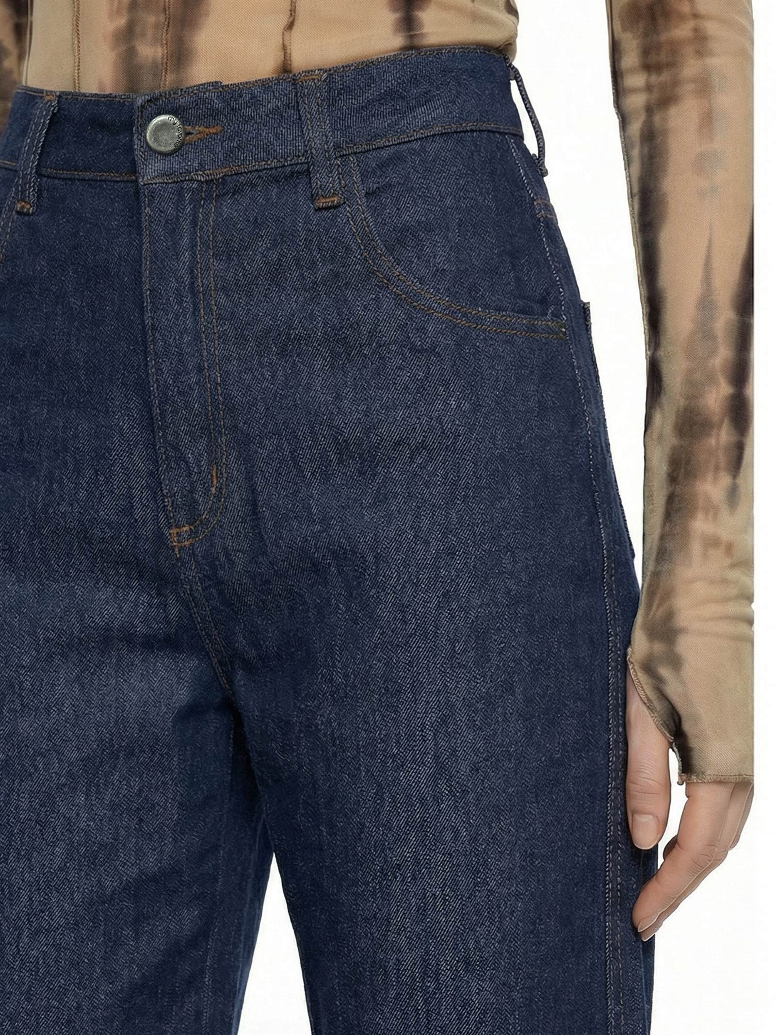 Calça Feminina Jeans Reta Cintura Média Azul My Favorite