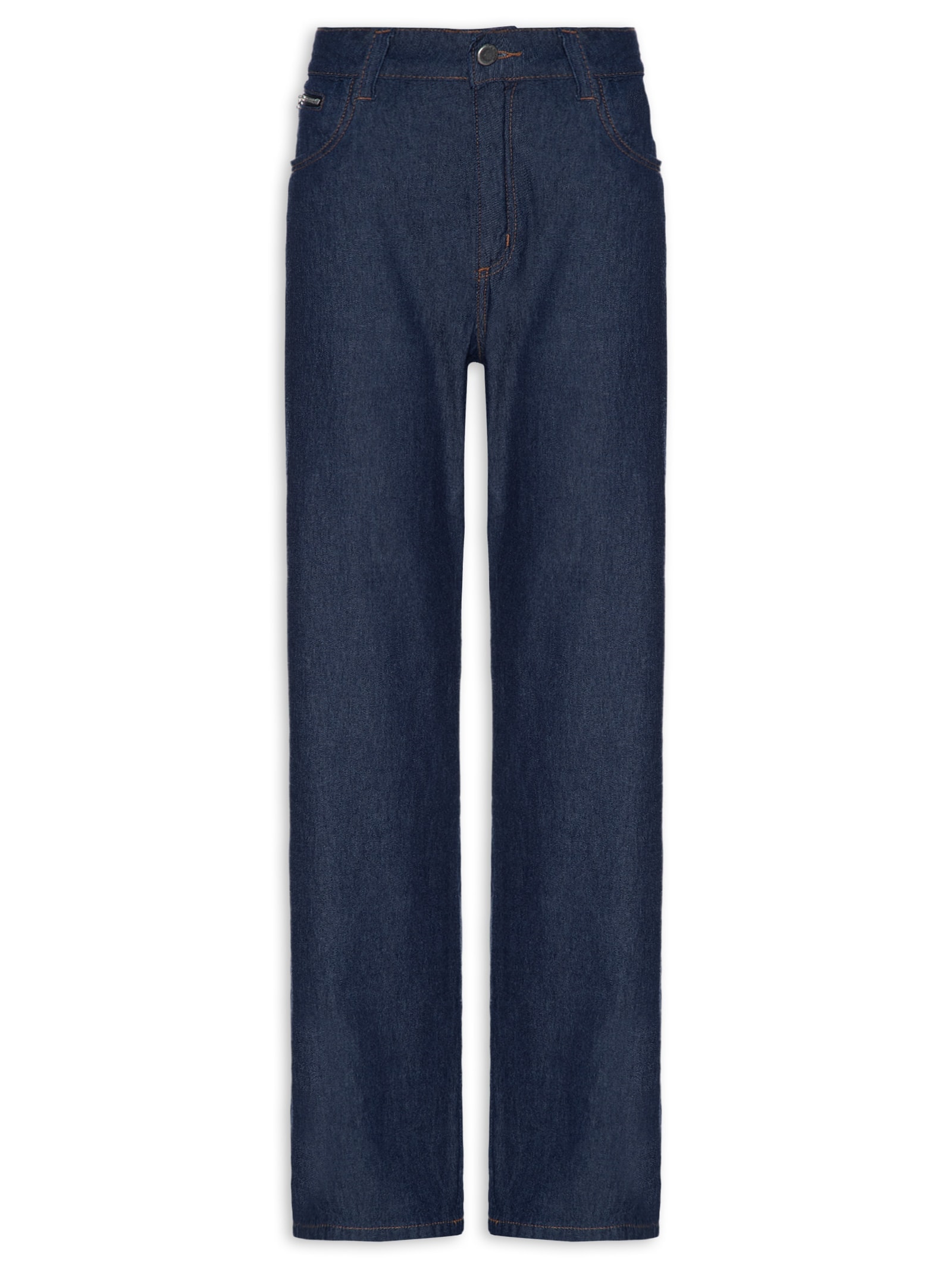 Calça Feminina Jeans Reta Cintura Média Azul My Favorite