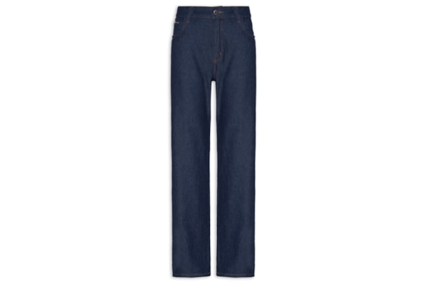 Calça Feminina Jeans Reta Cintura Média - Azul