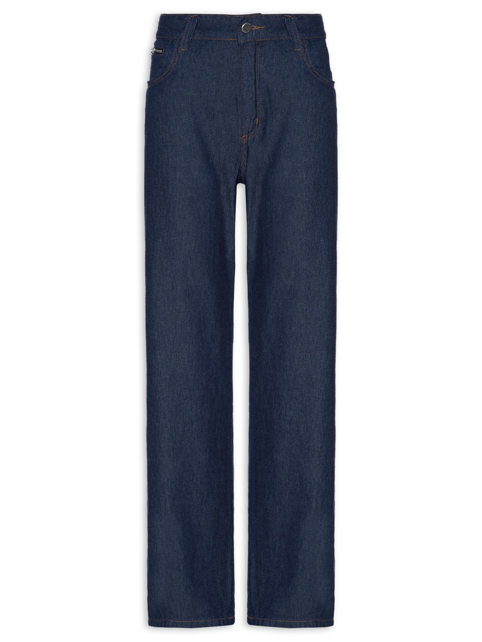 Calça Feminina Jeans Reta Cintura Média Azul My Favorite