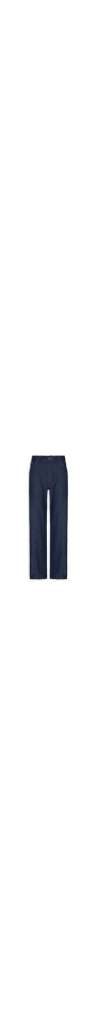 Calça Feminina Jeans Reta Cintura Média - Azul