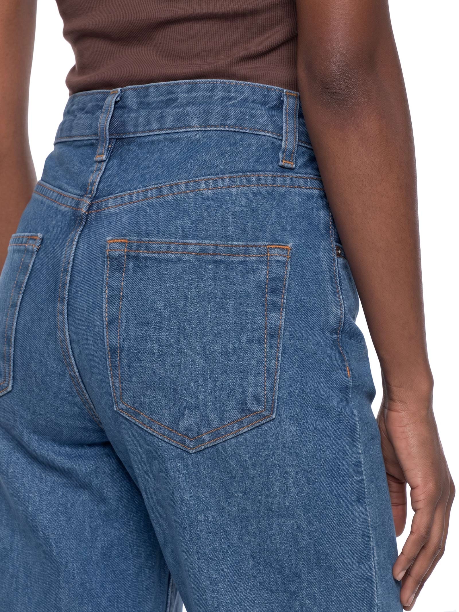 Calça Feminina Jeans Reta Cintura Média Azul Hering