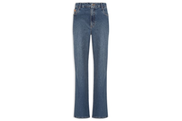 Calça Feminina Jeans Reta Cintura Média – Azul